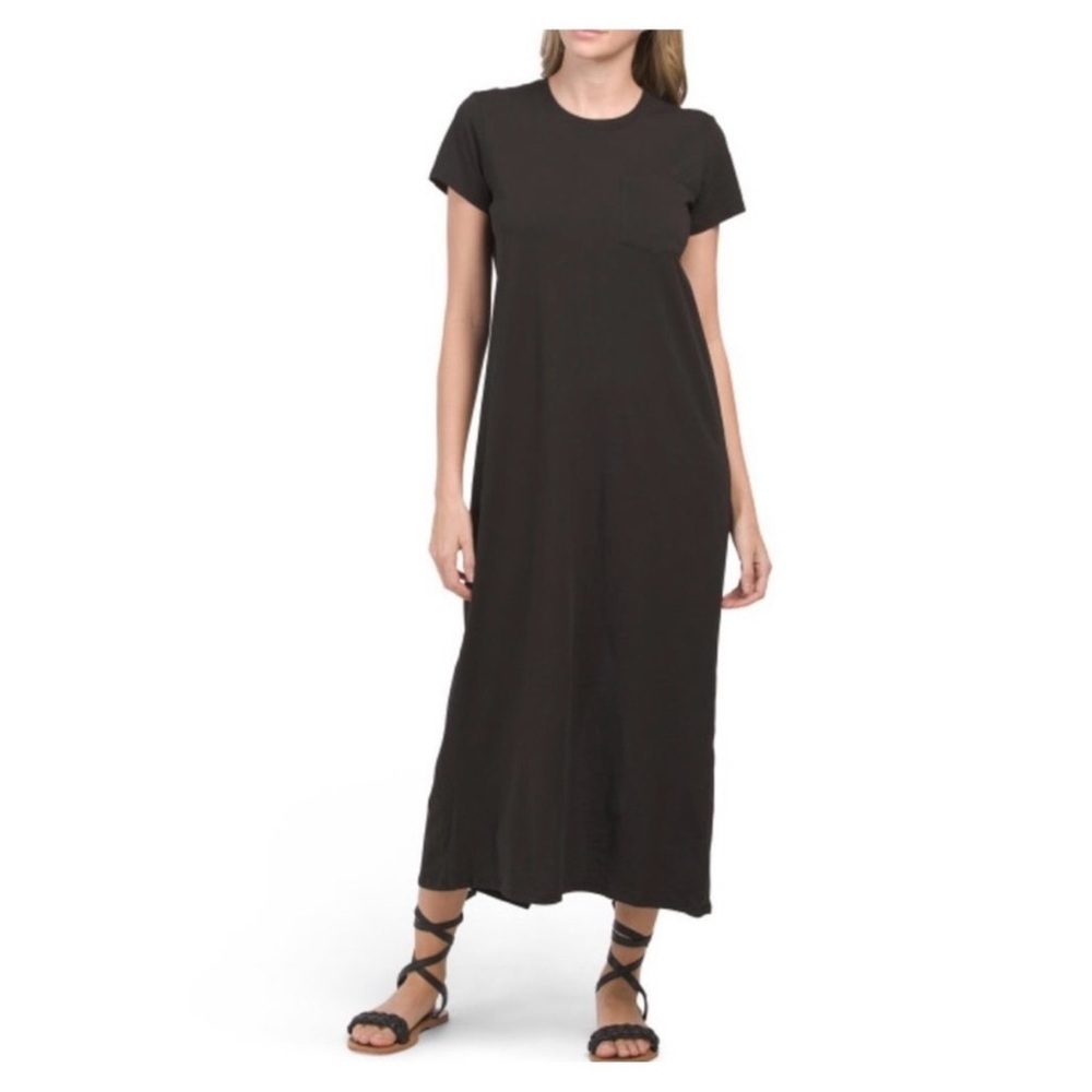 ATM Anthony Thomas Melillo Black T-Shirt Short sleeve Maxi Dress Size M